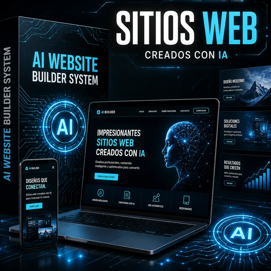 Páginas y sitios construidos con ayuda de IA.